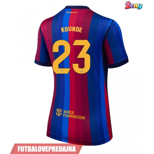 Lacne Ženy Futbalové dres Barcelona Jules Kounde #23 2026-27 Krátky Rukáv - Domáci